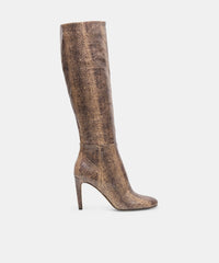 HEYES BOOTS SNAKE TAN EMBOSSED LEATHER