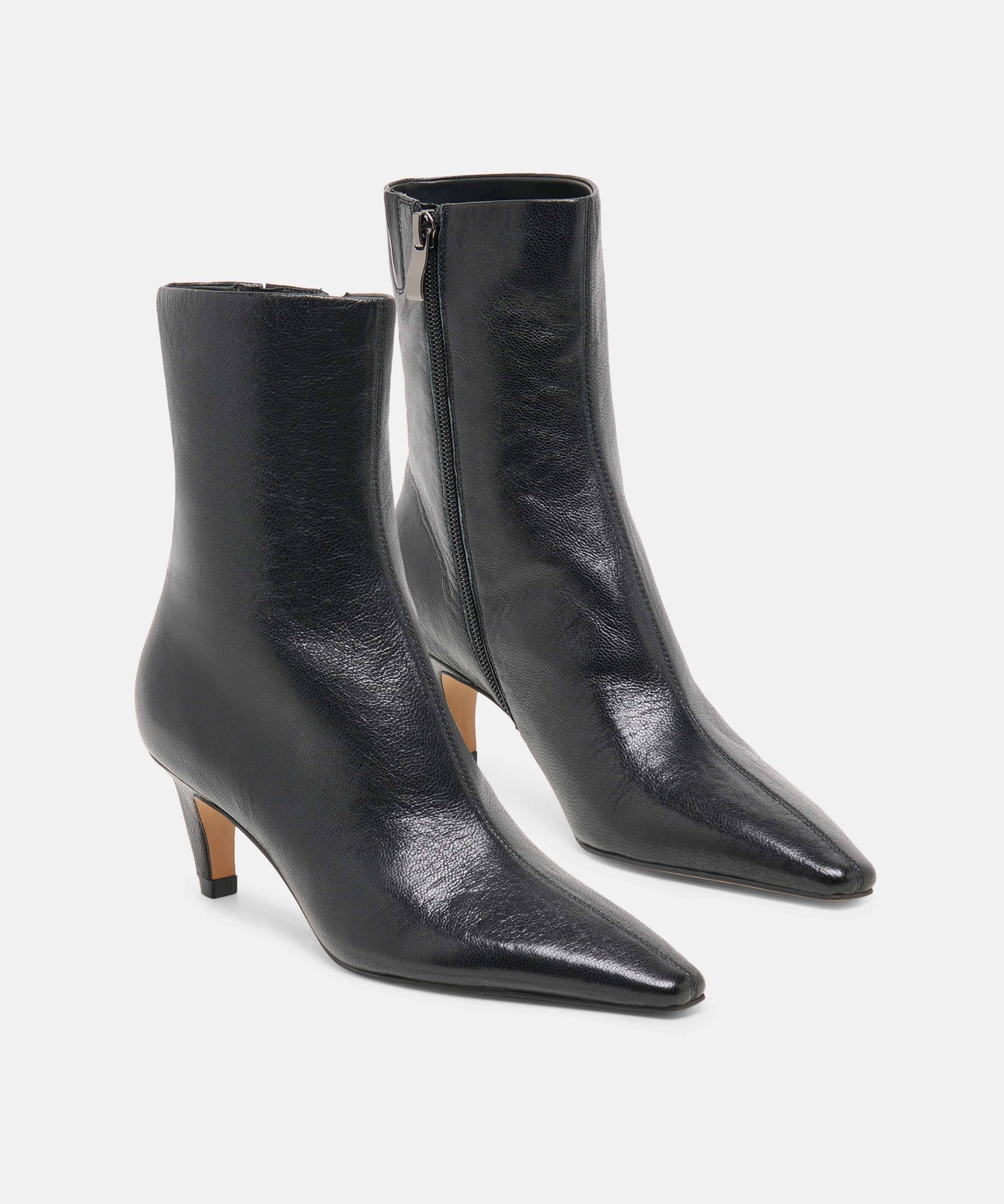 KARLIE BOOTIES BLACK LEATHER