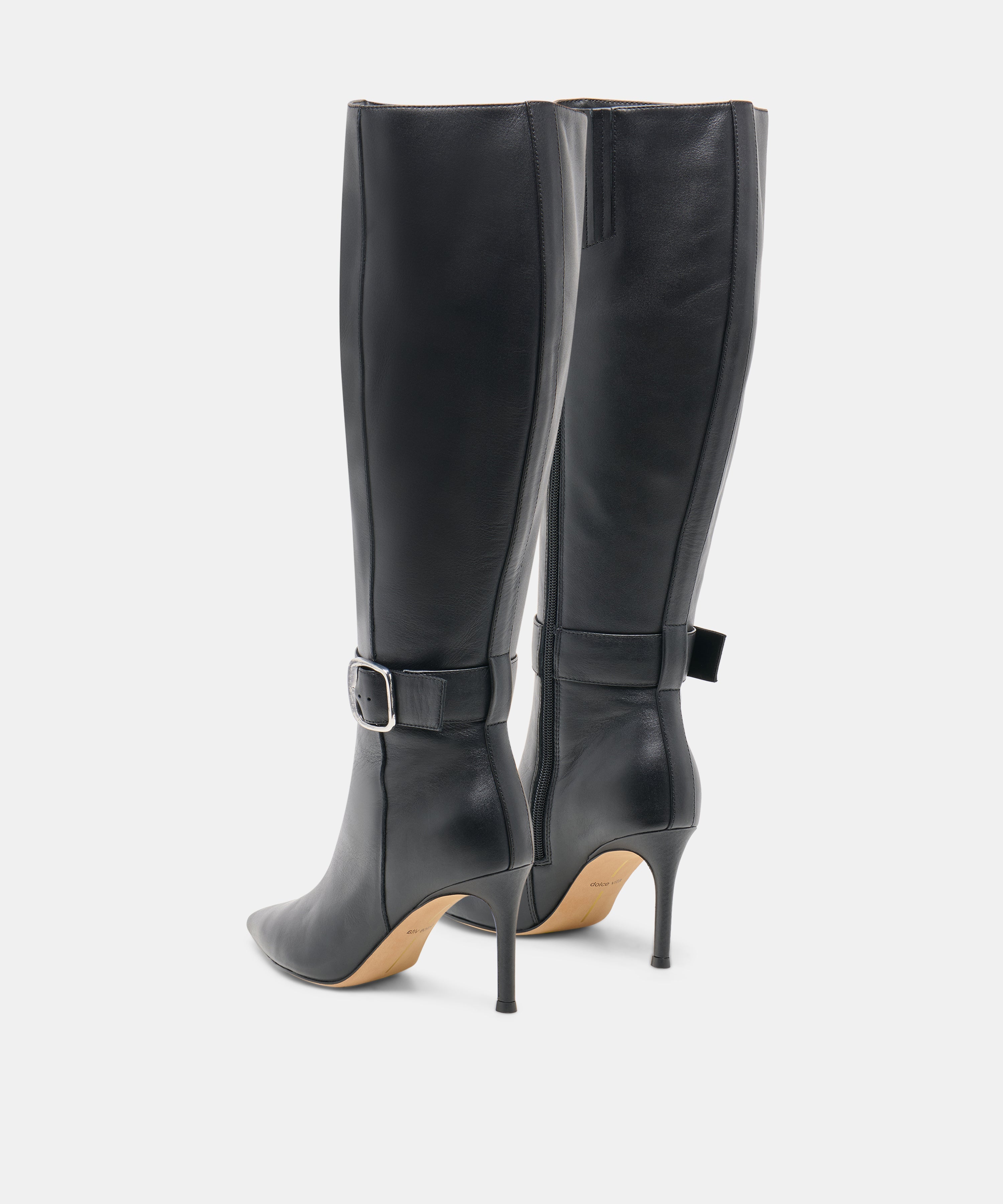 KINZY WIDE CALF BOOTS BLACK LEATHER