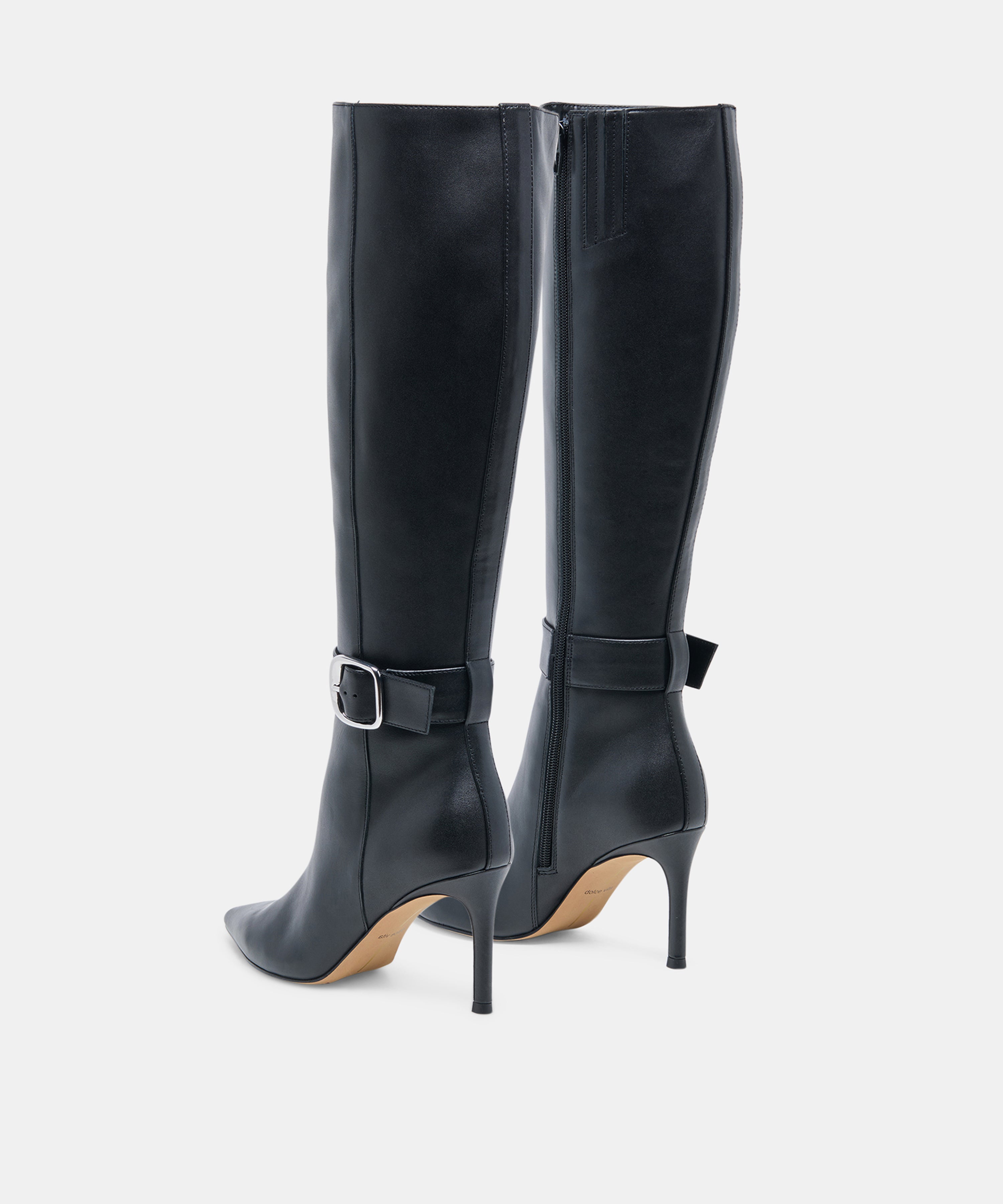KINZY BOOTS BLACK LEATHER