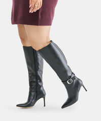 KINZY WIDE CALF BOOTS BLACK LEATHER