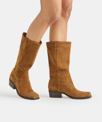 ROMIE BOOTS BROWN SUEDE