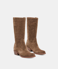 ROMIE BOOTS CHOCOLATE SUEDE