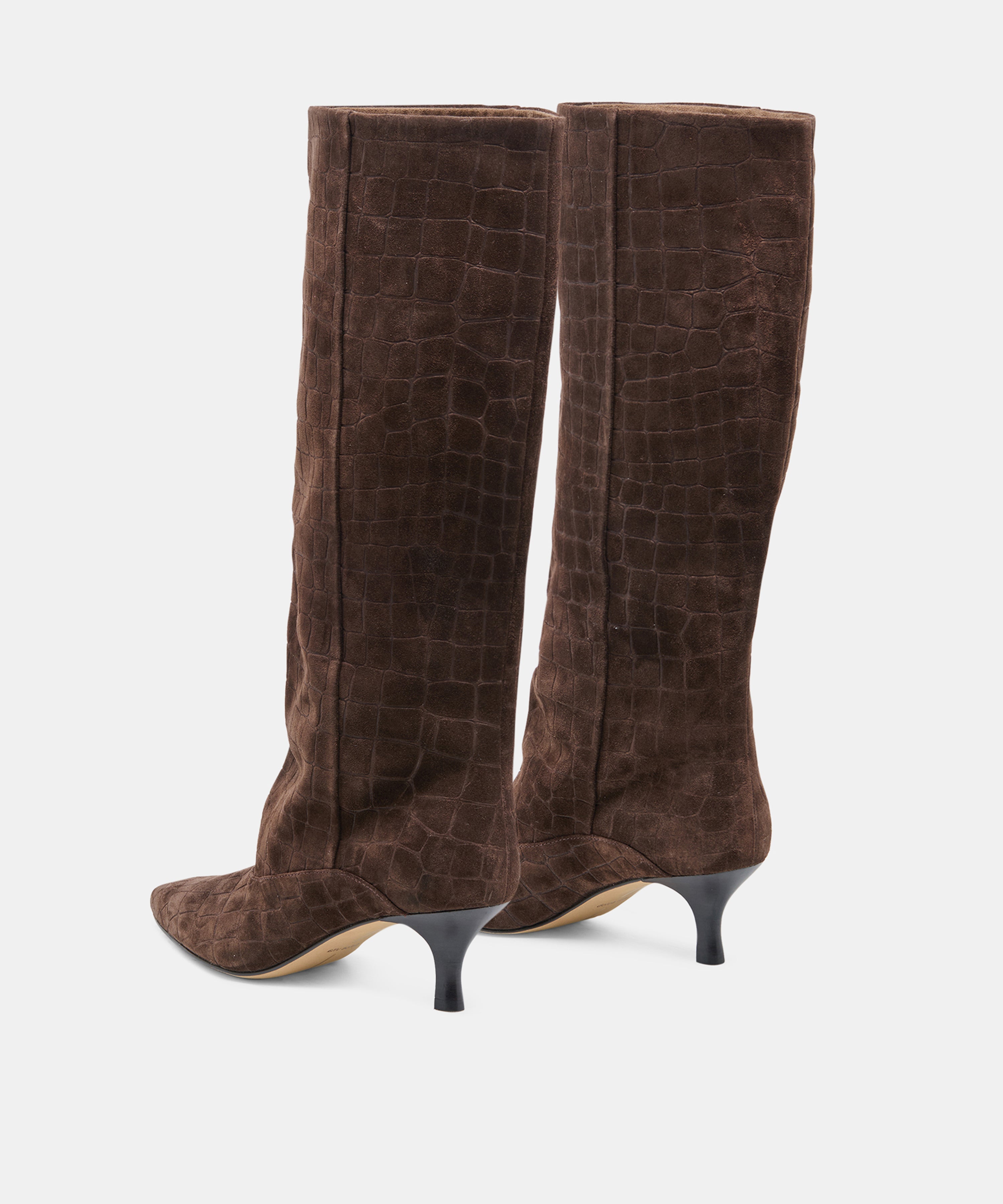 ROXLA BOOTS DK CHOCOLATE CROCO EMBOSSED LEATHER