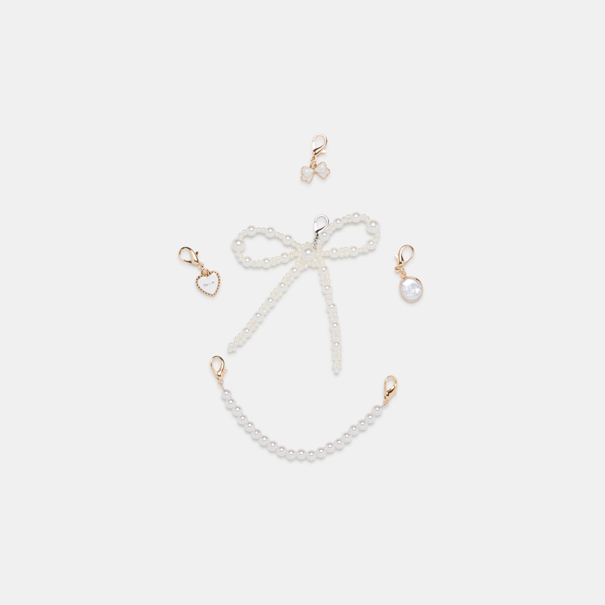 MERIT SNEAKERS WHITE GOLD LEATHER + PEARL CHARM BUNDLE