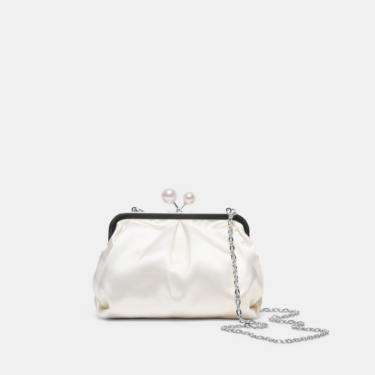 KENDALL CLUTCH WHITE SATIN