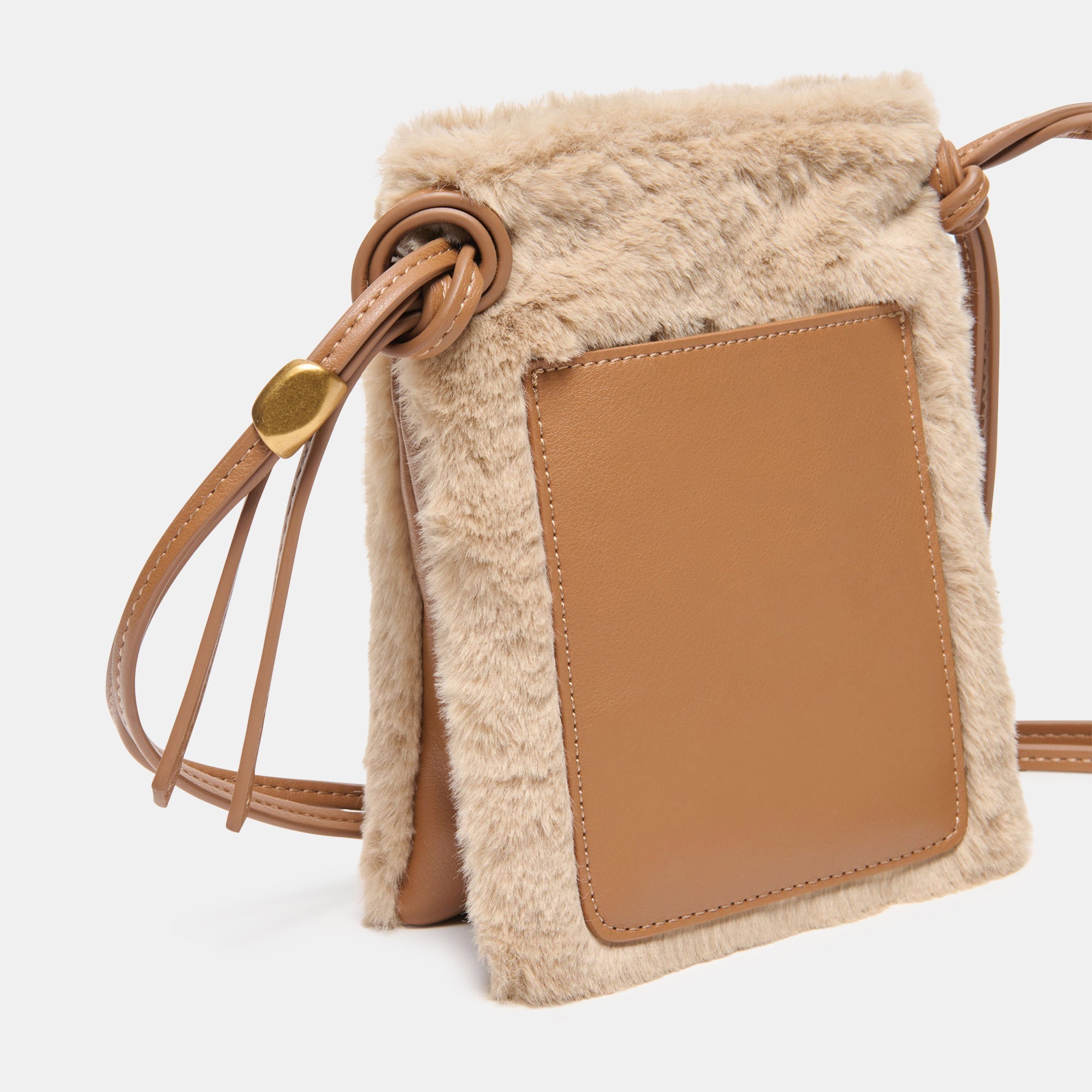 LYRIK CROSSBODY MID BROWN FAUX FUR