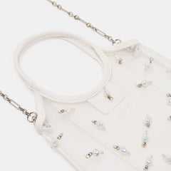 SYLVENE PEARL CROSSBODY WHITE MESH