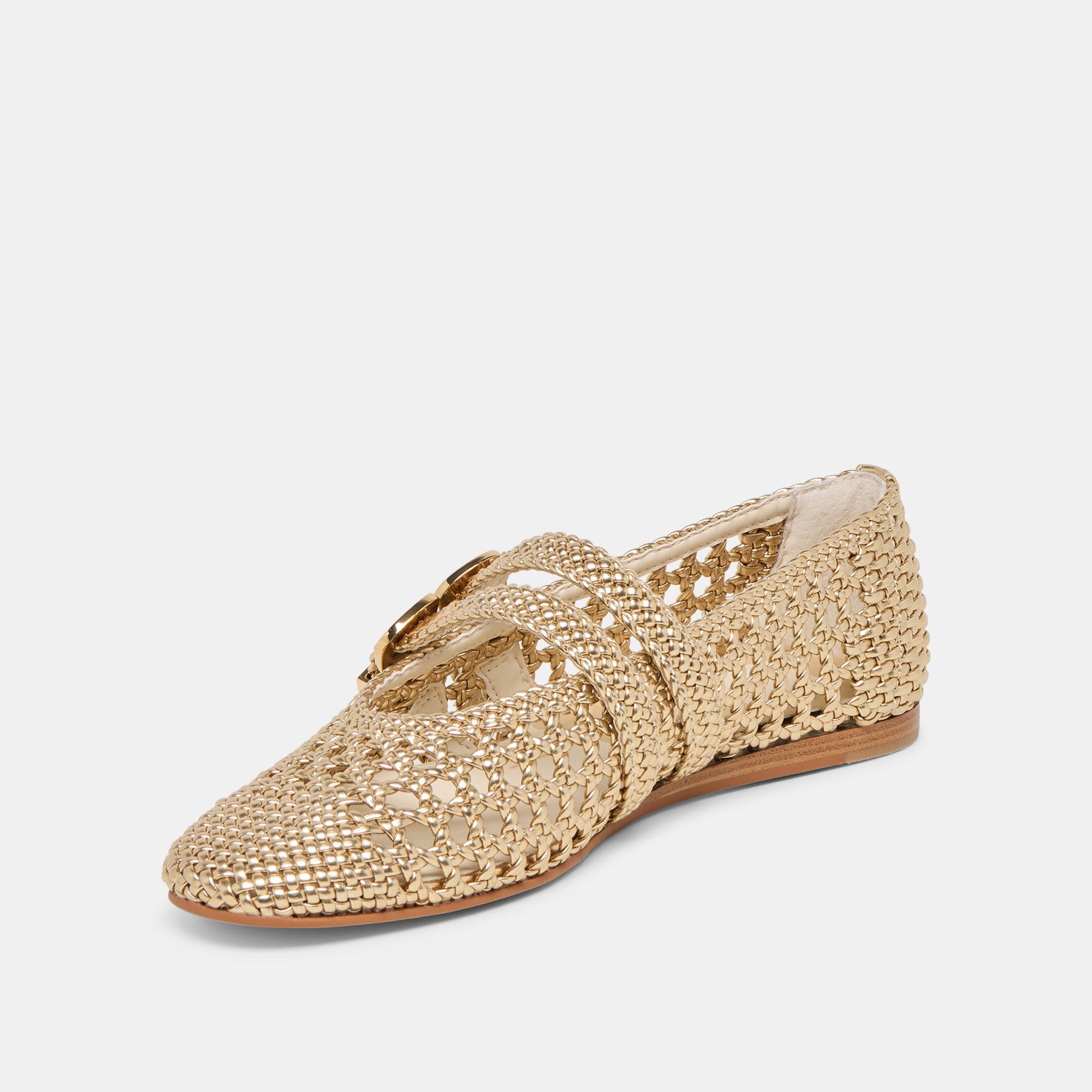 BAYLEE WOVEN BALLET FLATS GOLD WOVEN STELLA