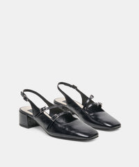 DRIAH HEELS BLACK LEATHER