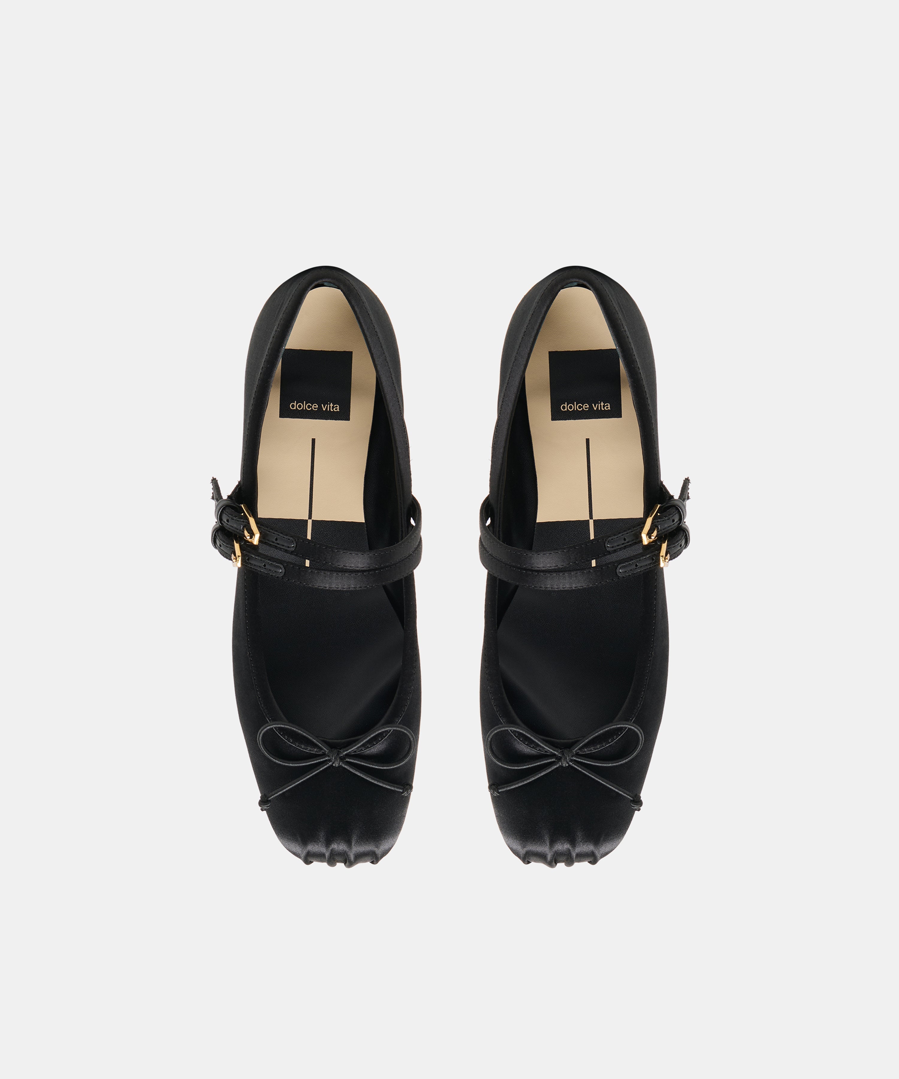 GIBSEN BALLET FLATS ONYX SATIN