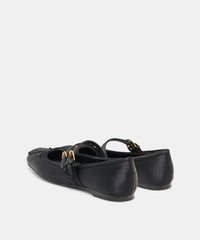 GIBSEN BALLET FLATS ONYX SATIN