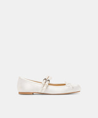 GIBSEN BALLET FLATS TRUE WHITE SATIN