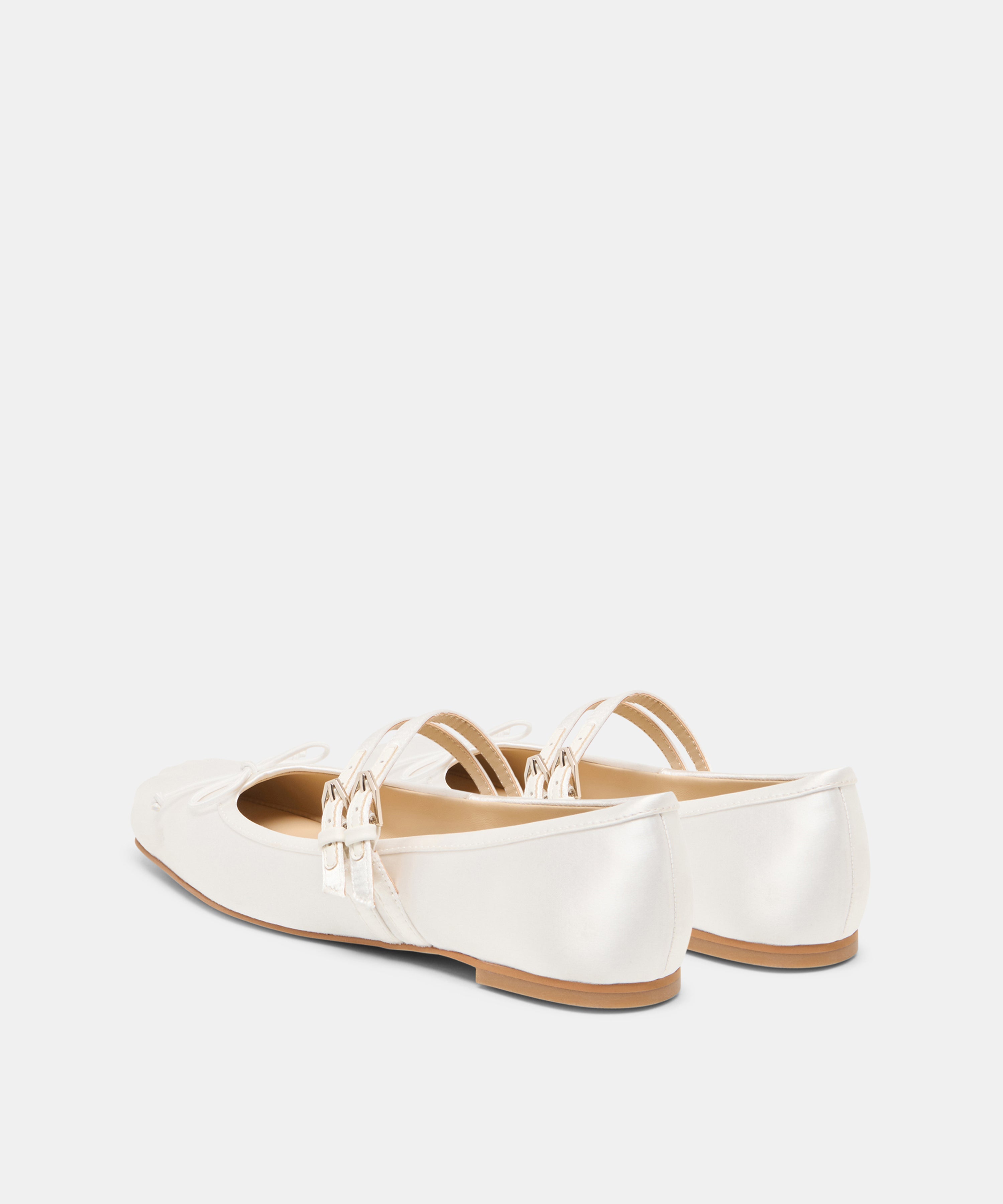 GIBSEN BALLET FLATS TRUE WHITE SATIN