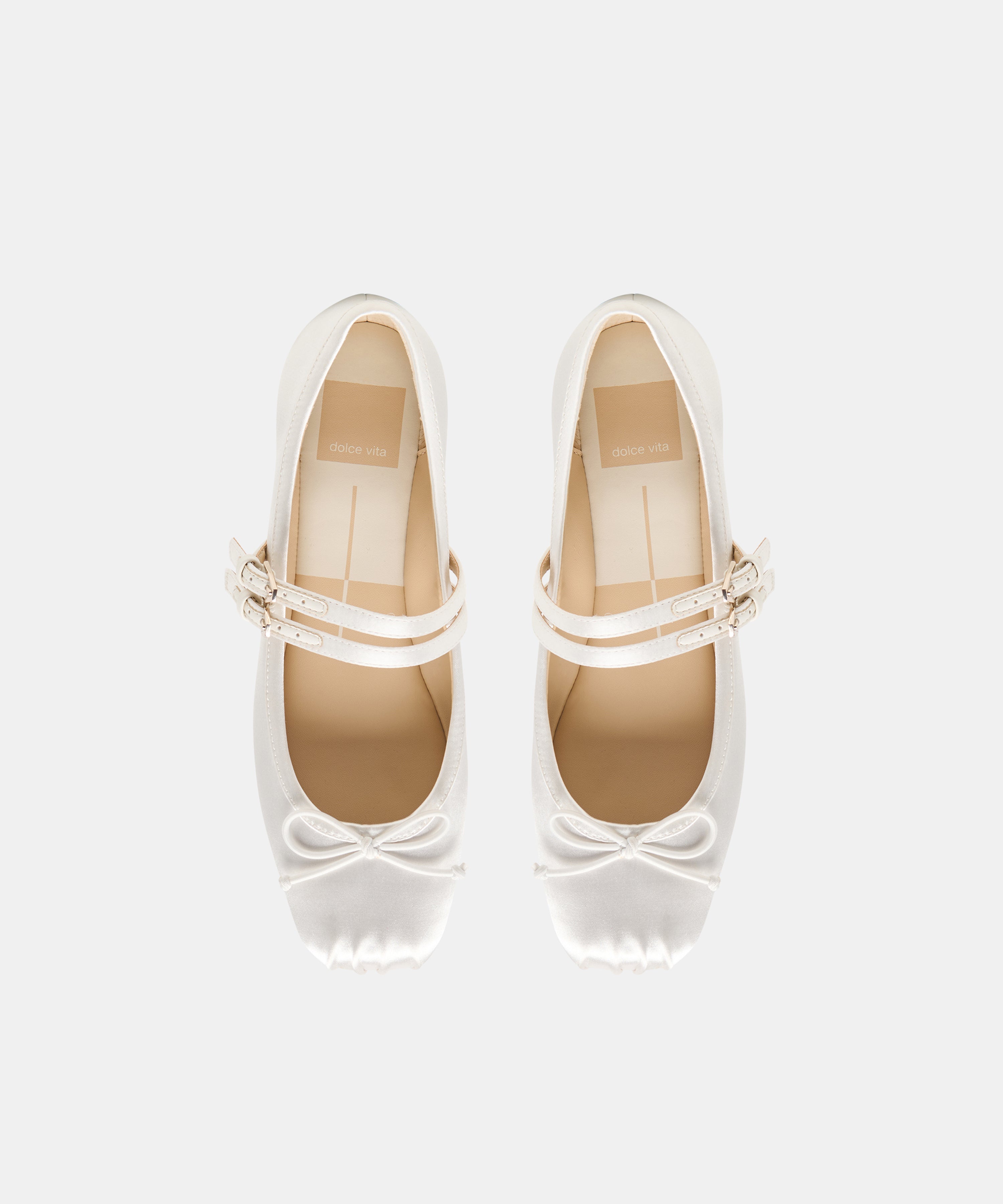 GIBSEN BALLET FLATS TRUE WHITE SATIN