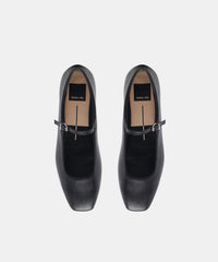 REYES BALLET FLATS BLACK LEATHER