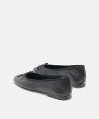 RITLA WIDE BALLET FLATS BLACK LEATHER