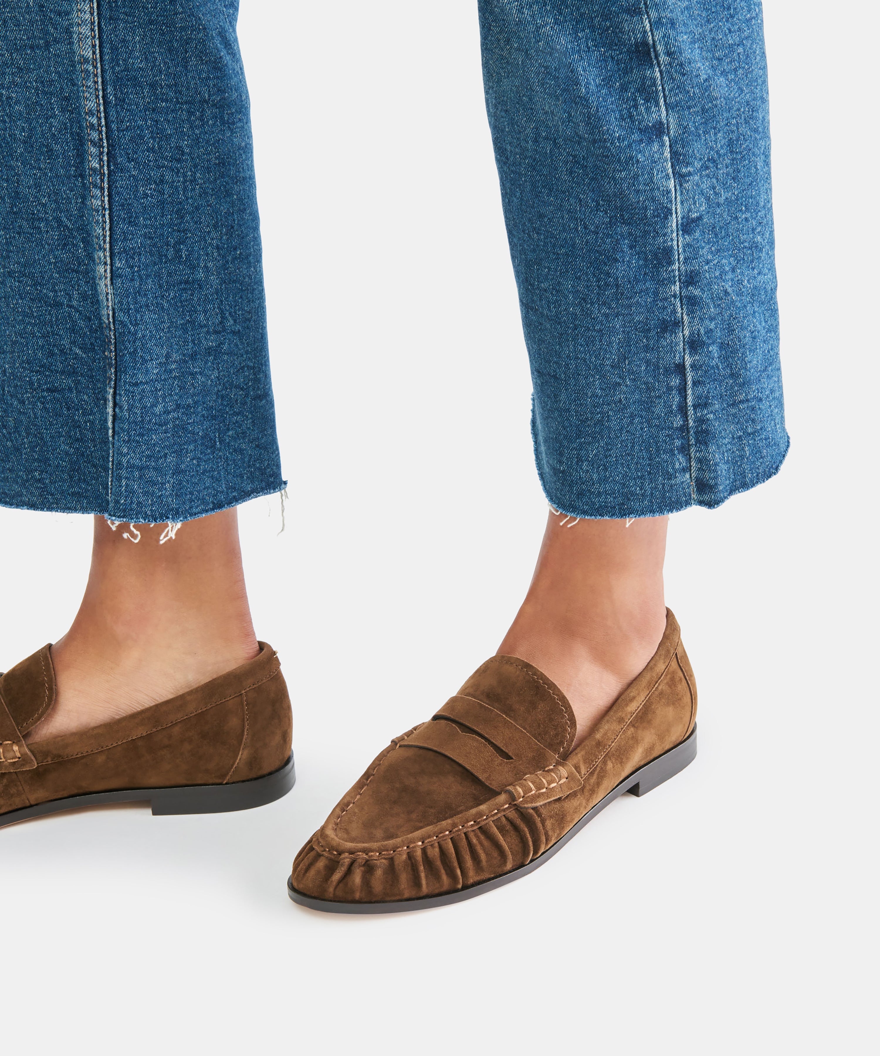BAXEN LOAFERS CHESTNUT SUEDE