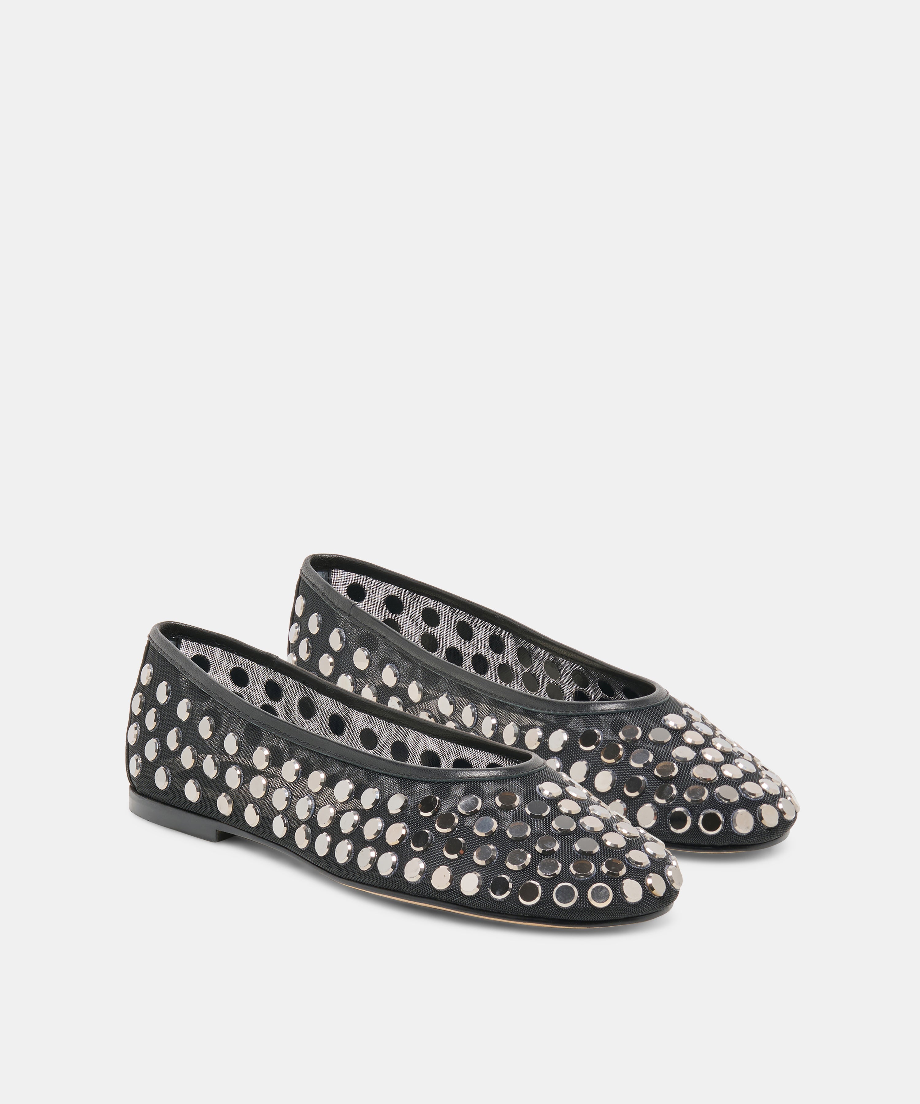 CALIA STUD BALLET FLATS ONYX MESH