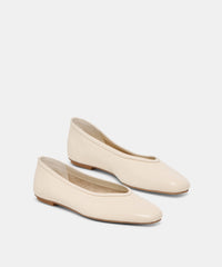 CARET BALLET FLATS BONE LEATHER