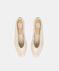 CARET BALLET FLATS BONE LEATHER