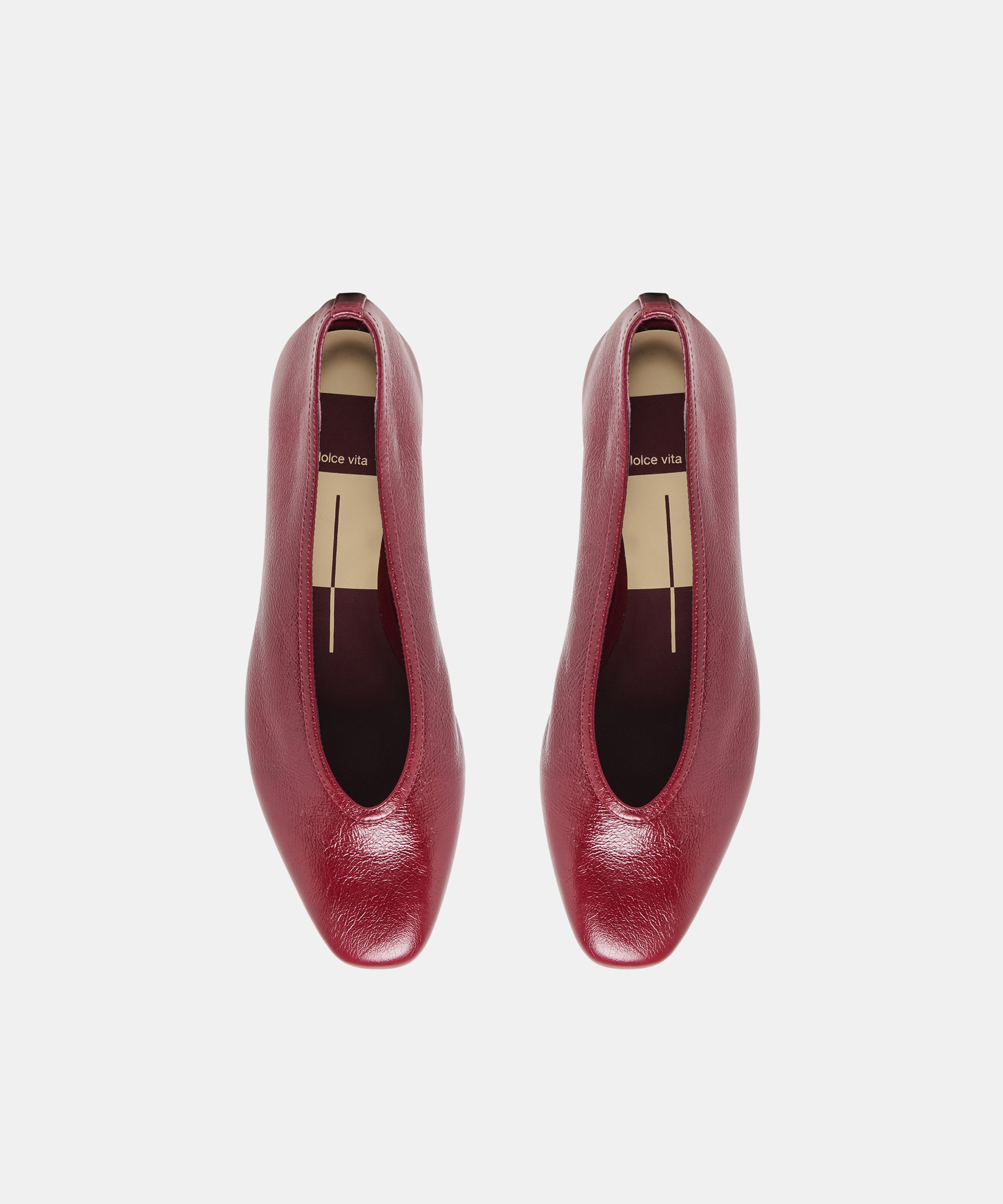 CARET BALLET FLATS GARNET LEATHER