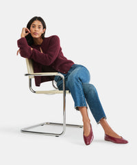 CARET BALLET FLATS GARNET LEATHER