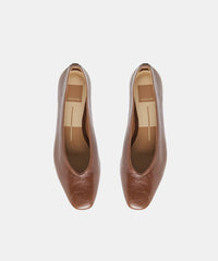 CARET BALLET FLATS RUSSET LEATHER