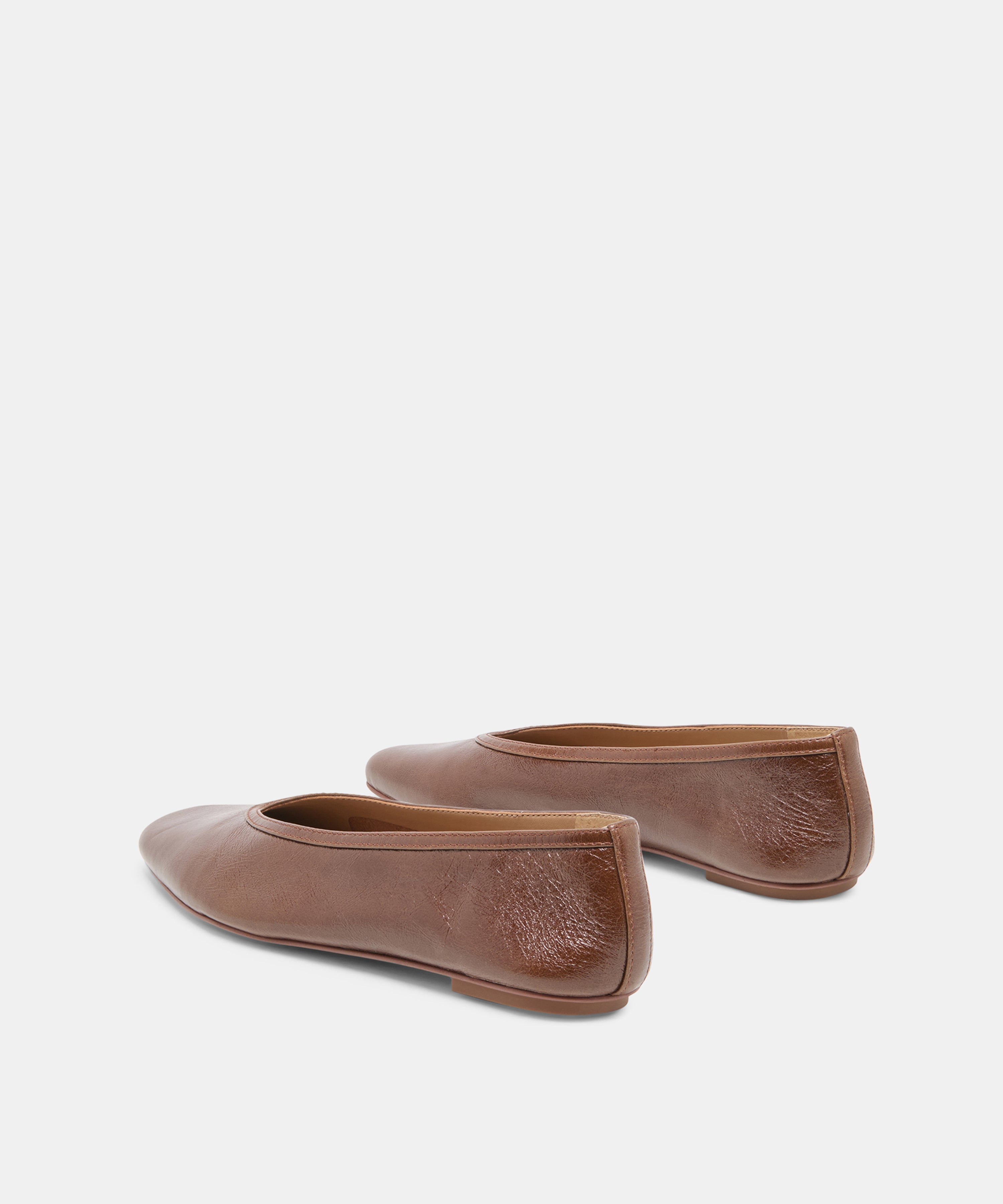 CARET BALLET FLATS RUSSET LEATHER