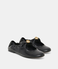 CORNEL FLATS BLACK LEATHER