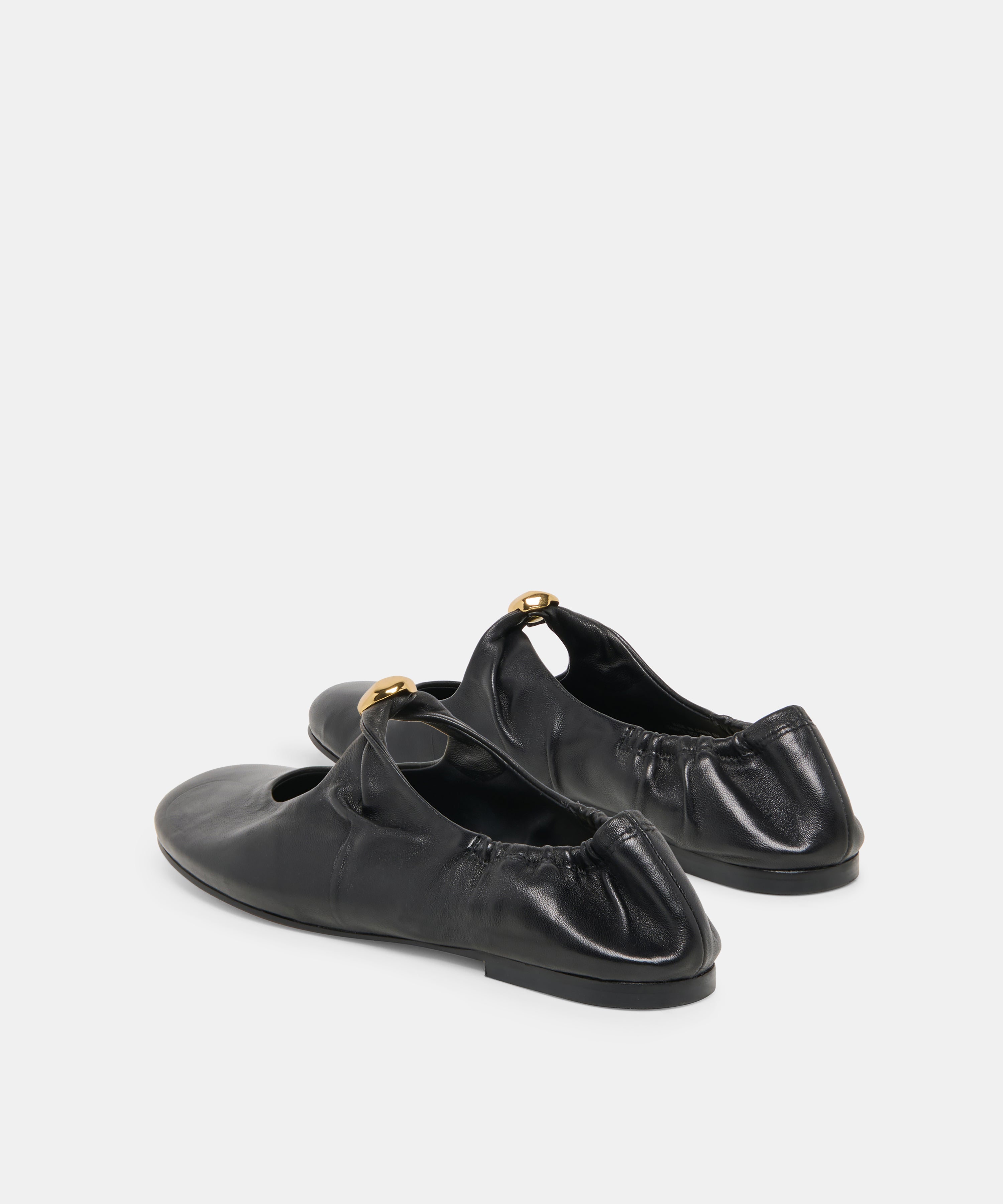 CORNEL FLATS BLACK LEATHER