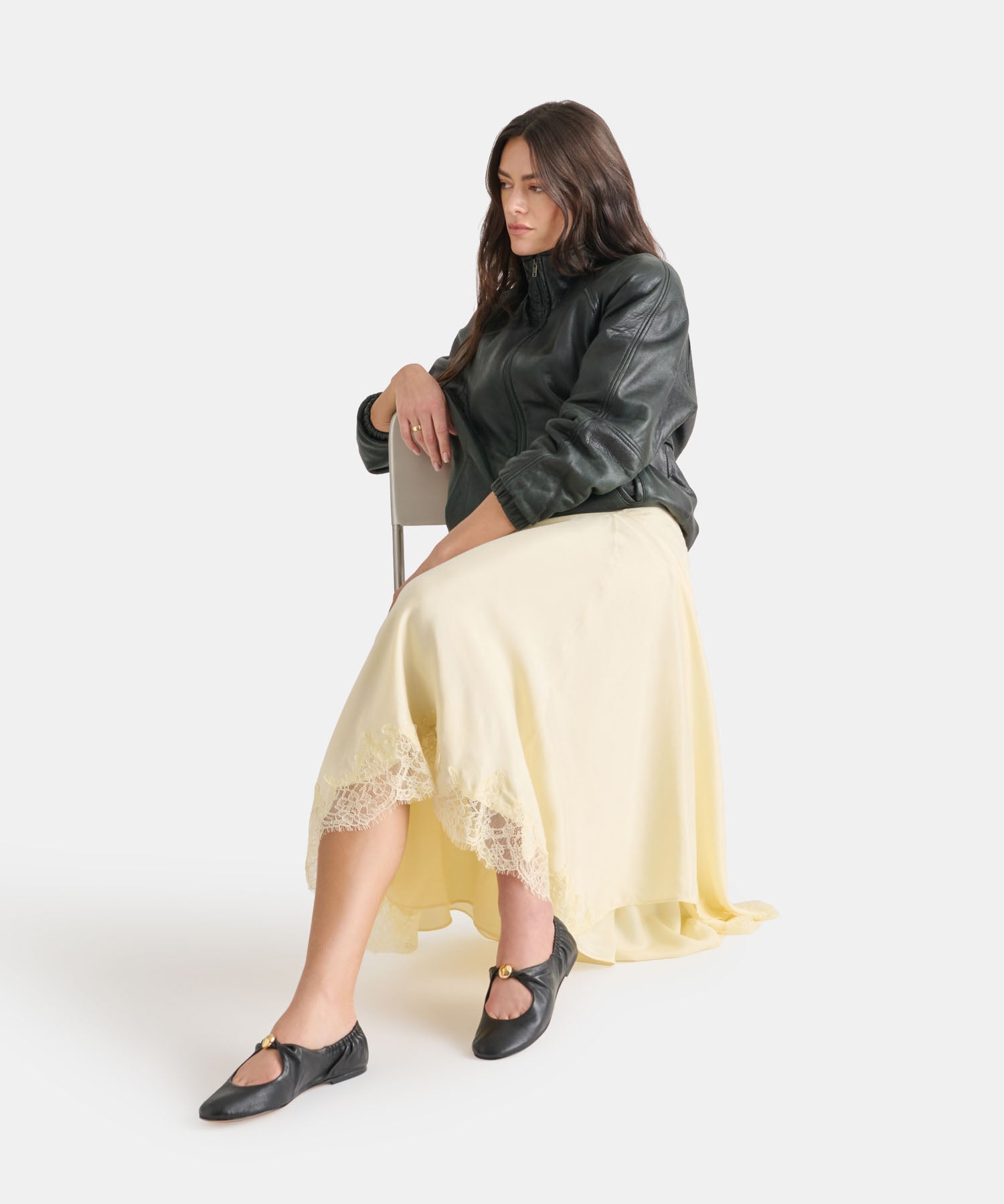CORNEL FLATS BLACK LEATHER