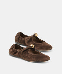 CORNEL FLATS DK BROWN SUEDE