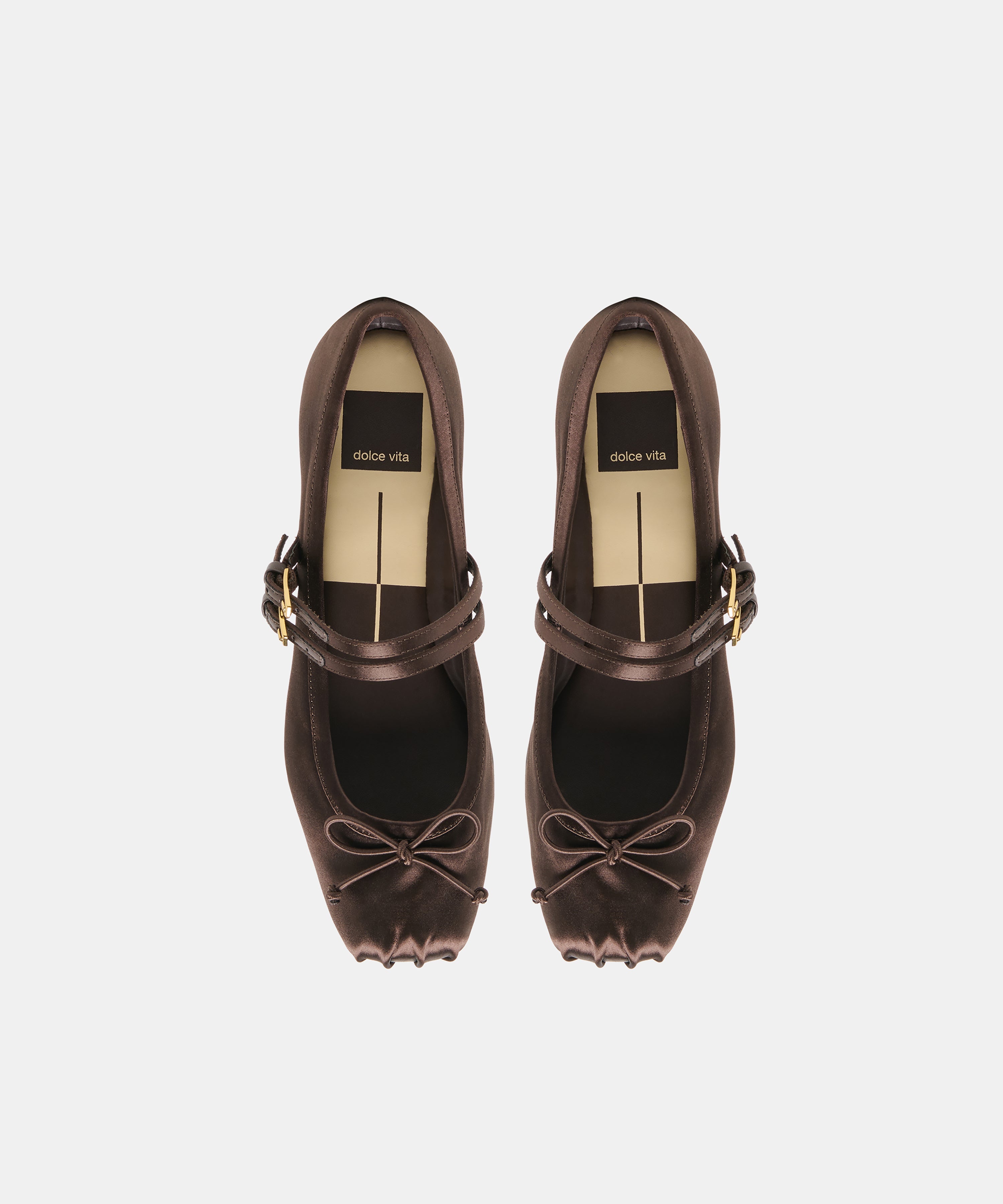 GIBSEN BALLET FLATS DK CHOCOLATE SATIN