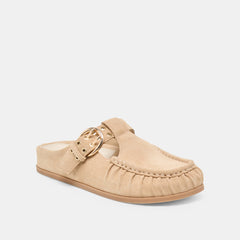 JEANNE FLATS CAMEL SUEDE