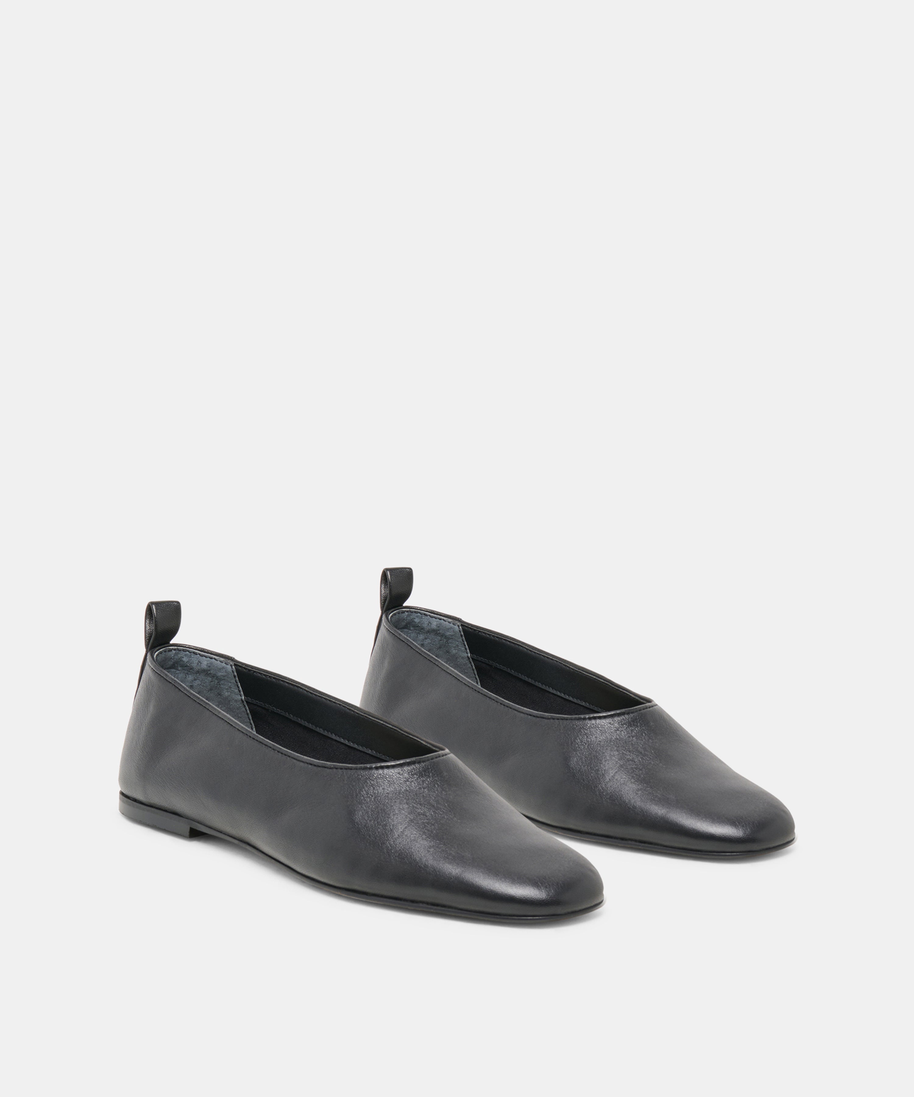 KORY BALLET FLATS BLACK LEATHER