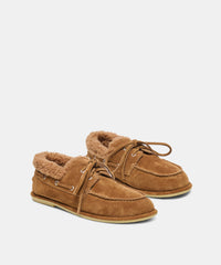 LAUNA FLATS BROWN SUEDE