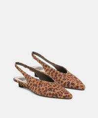 LEEROY FLATS DK LEOPARD PRINTED SUEDE