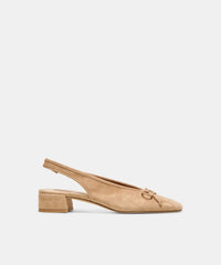 MARIEN MID HEELS LT BROWN SUEDE