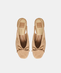 MARIEN MID HEELS LT BROWN SUEDE