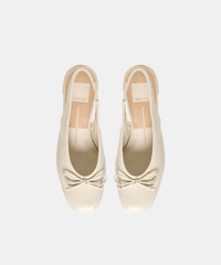 MARIEN MID HEELS IVORY LEATHER