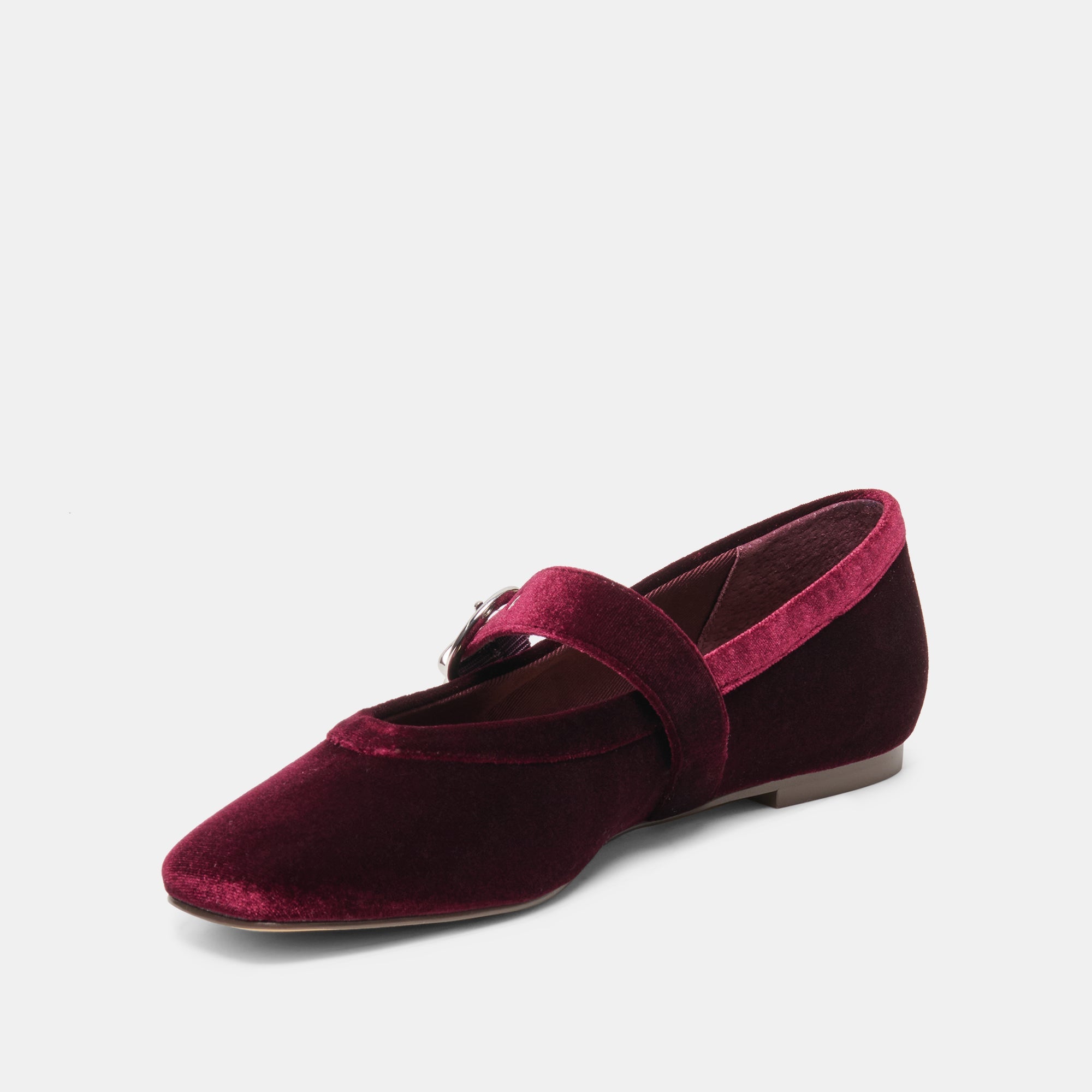 MIKEL VELVET BALLET FLATS BORDEAUX VELVET