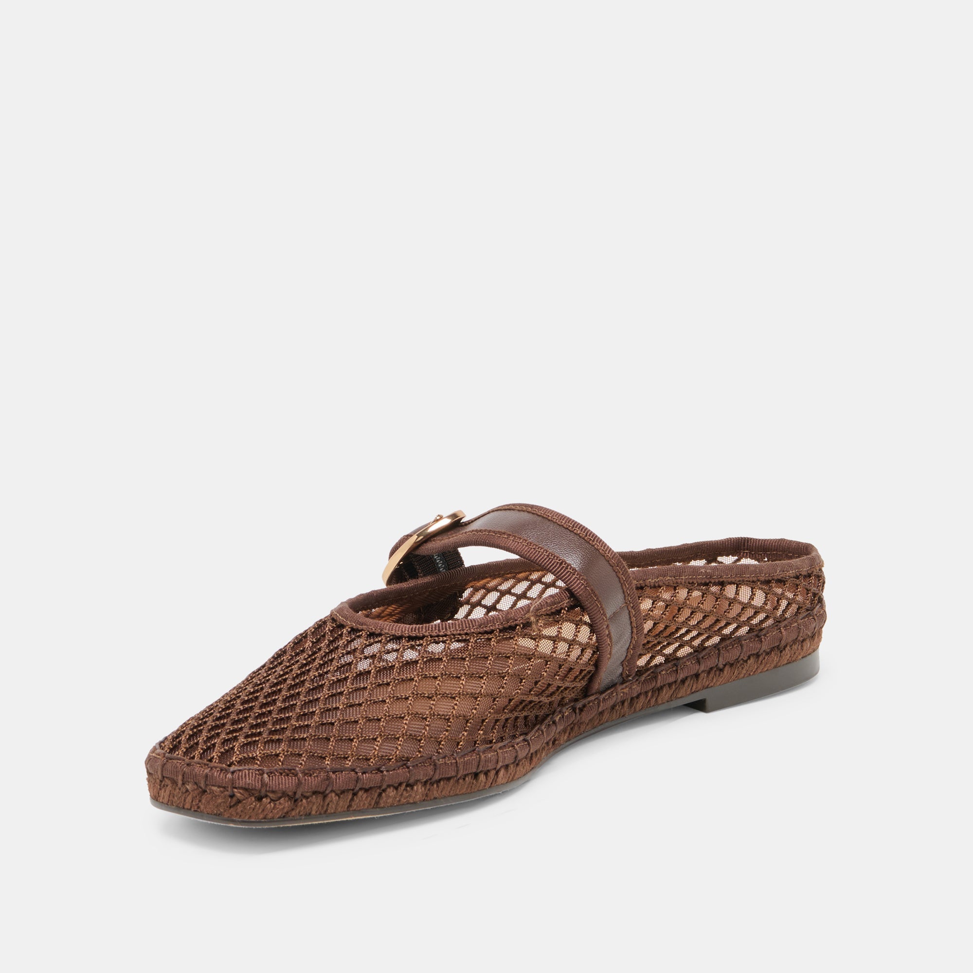 MILIE FLATS CHOCOLATE WOVEN MESH