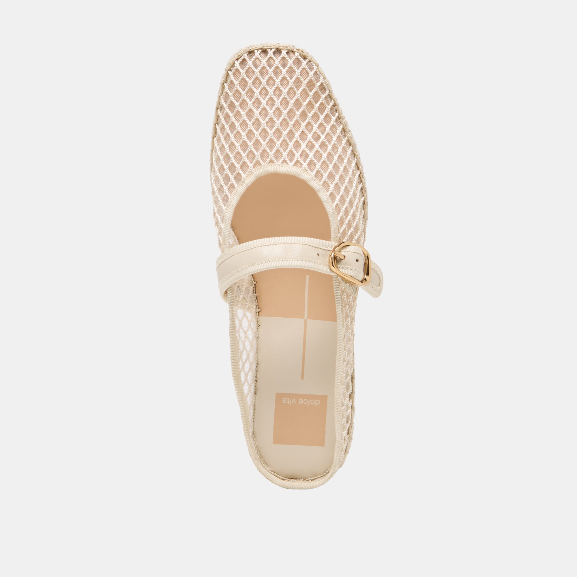 MILIE FLATS ECRU WOVEN MESH