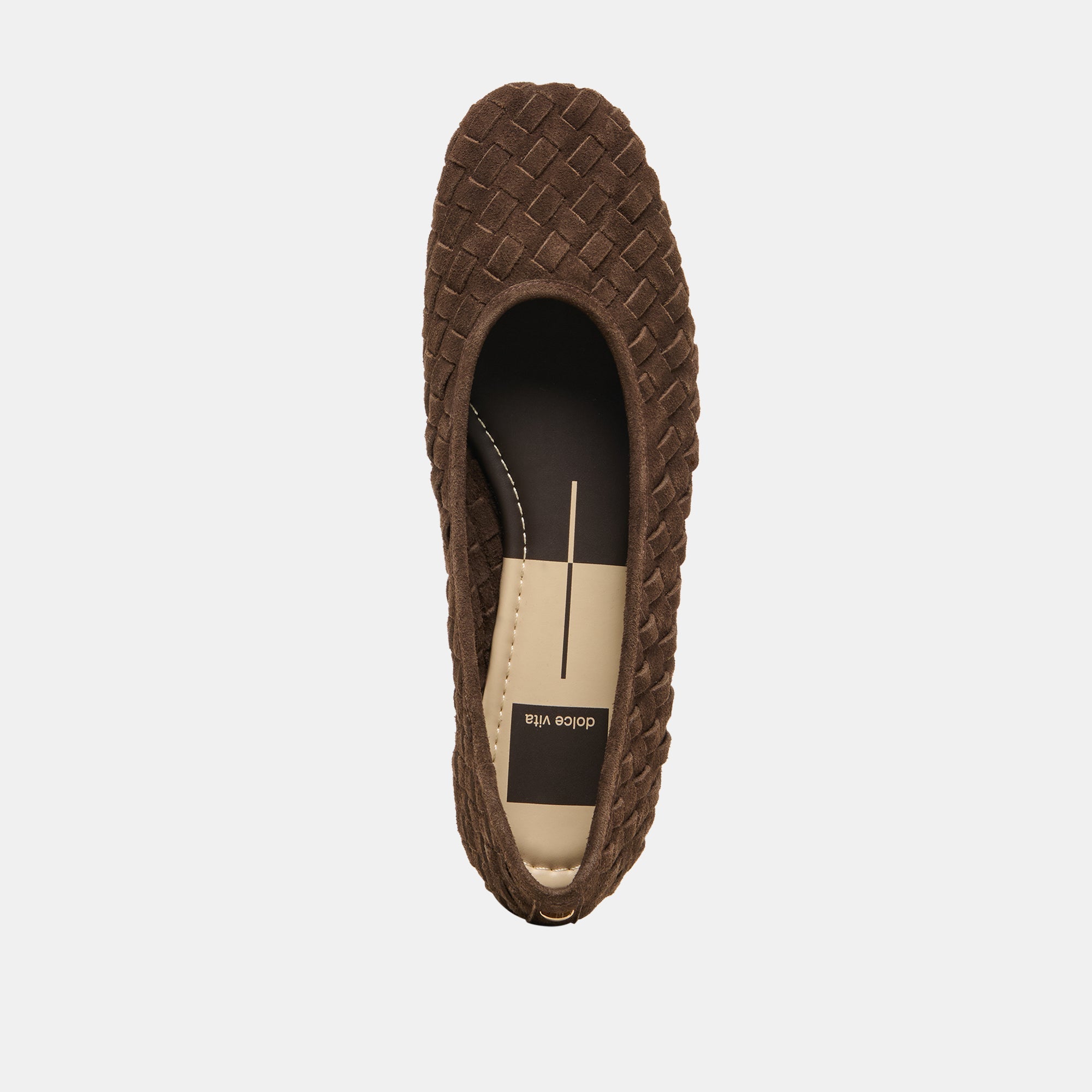 MYCAH BALLET FLATS DK BROWN WOVEN SUEDE