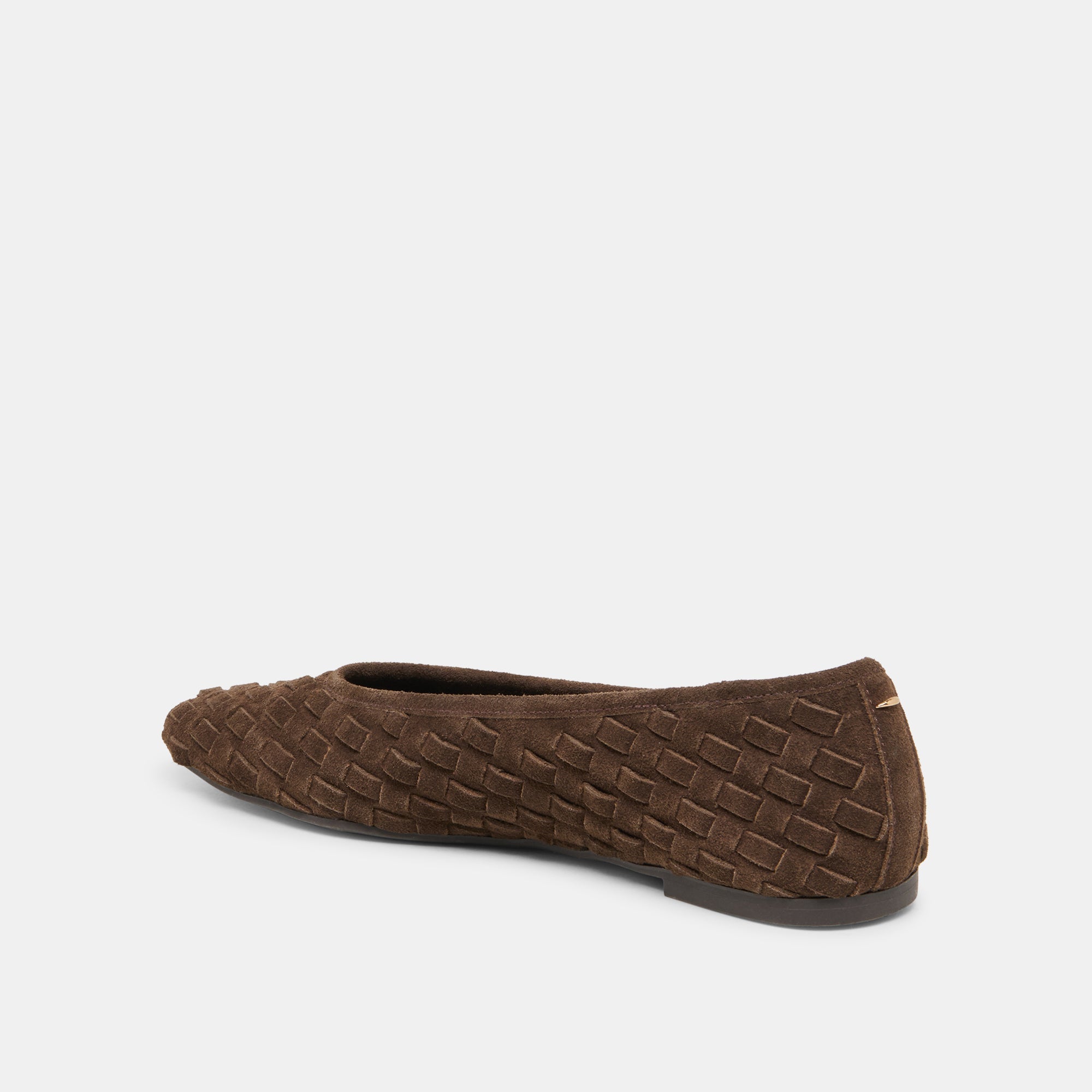 MYCAH BALLET FLATS DK BROWN WOVEN SUEDE