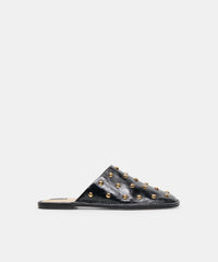PHIRA STUD FLATS BLACK LEATHER