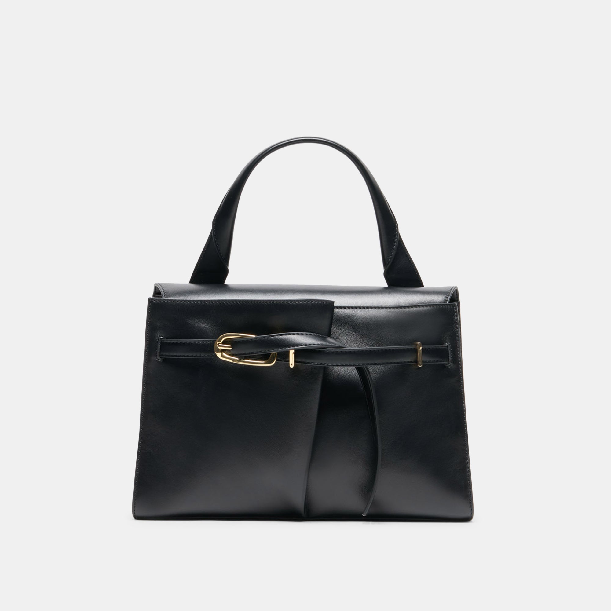 BORGO HANDBAG BLACK LEATHER