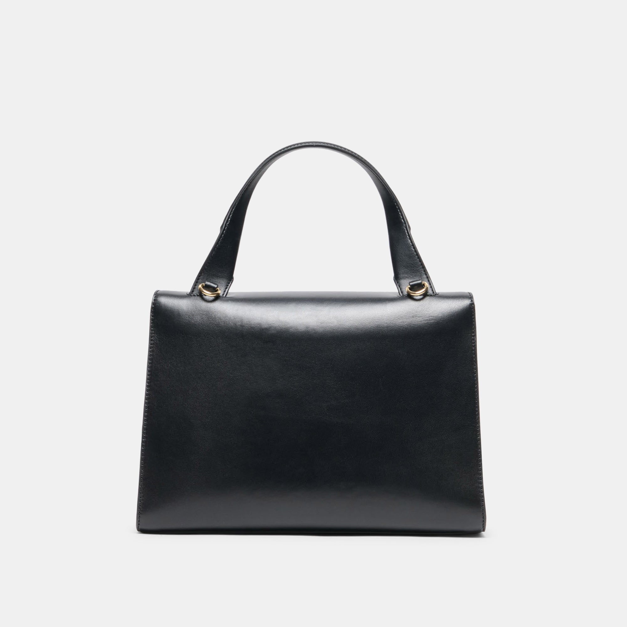 BORGO HANDBAG BLACK LEATHER
