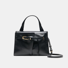 BORGO HANDBAG BLACK LEATHER